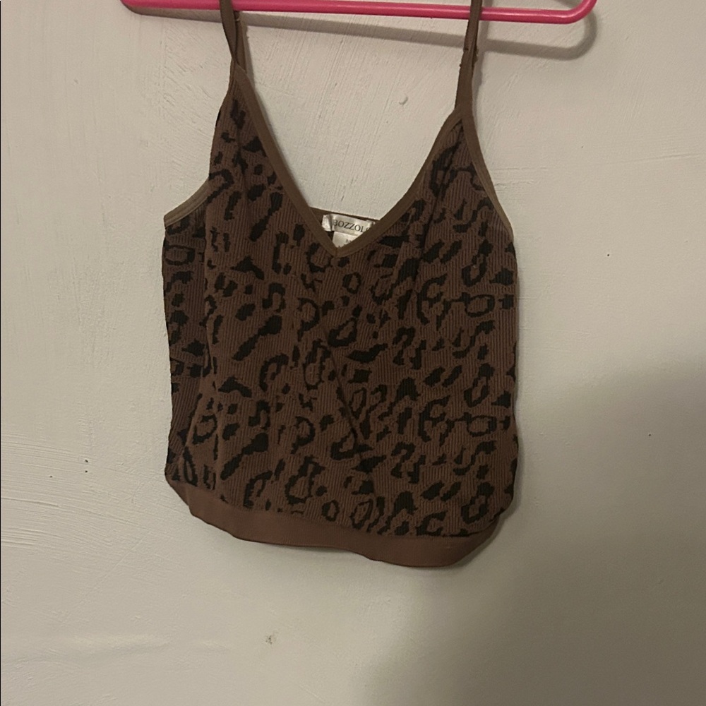 Bozzolo Leopard Print Brown Camisole